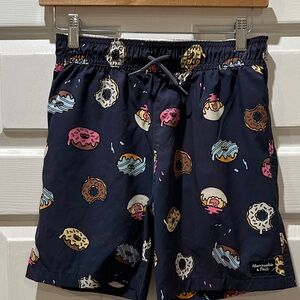 Abercrombie & Fitch Kids Navy Donut Print Swim Trunks